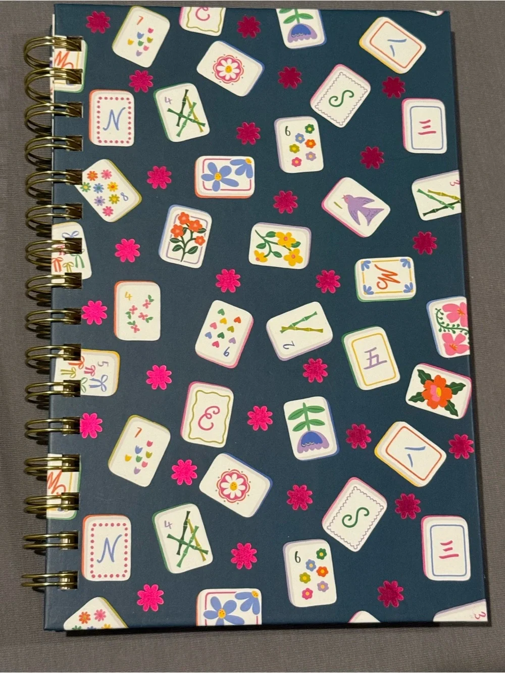Studio Oh! Mahjong 200 Page Spiral Journal Notebook Front/Back Hardcover Cover